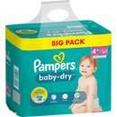 Couches Pampers Baby Dry Gr.4+ Maxi Plus (10-15 kg), paquet en vrac, 62 pièces.