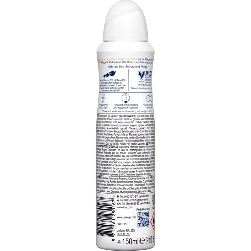 Dove Deo Spray Antiperspirant Invisible Dry, 150 ml