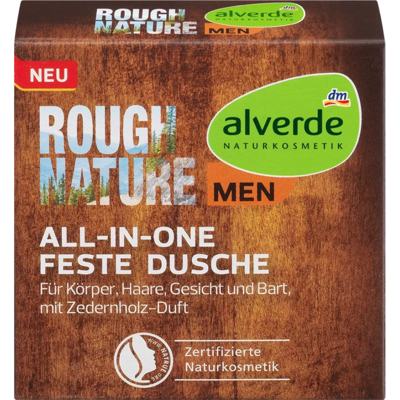 alverde MEN Rough Nature 4in1 Solid Shower, 60 g