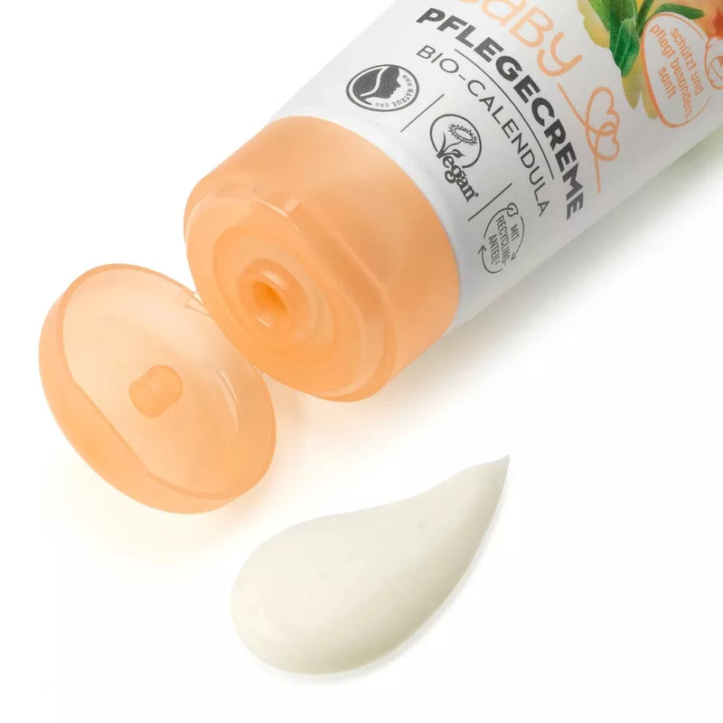 alverde NATURKOSMETIK Baby verzorgingscrème voor gezicht en lichaam Biologische Calendula, 100 ml