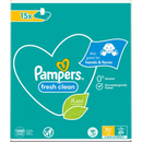 Lingettes humides Pampers Fresh Clean (15 x 80 lingettes), pack économique, 1 200 lingettes