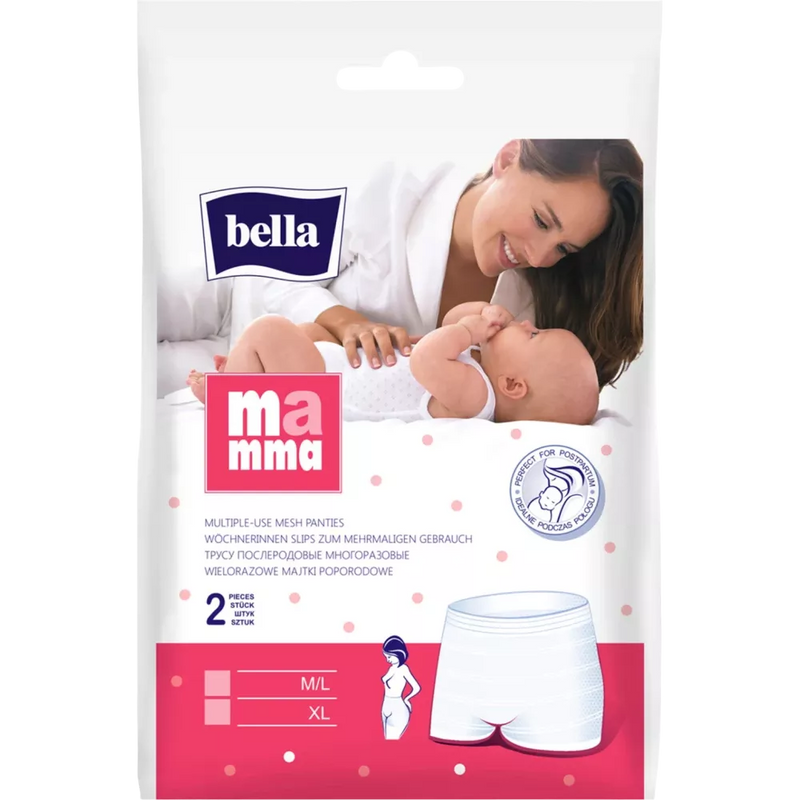 Bella Mamma Zwangerschapsslipjes maat M/L, 2 stuks.
