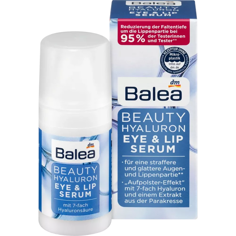 Balea Beauty Hyaluron Oog & Lip Serum, 15 ml